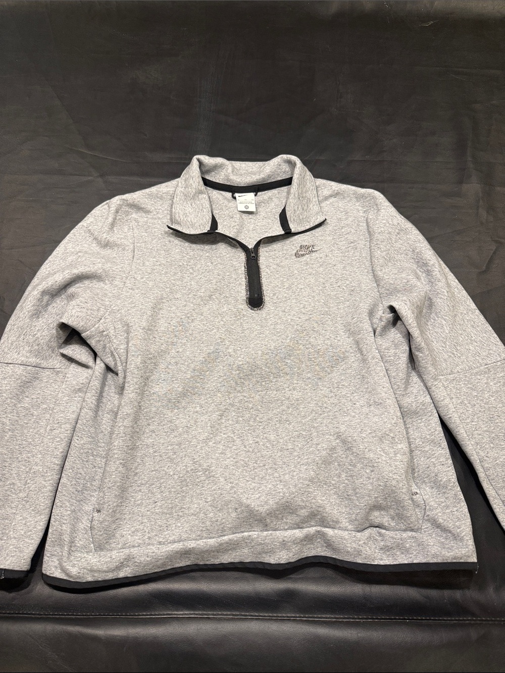 Nike Light Grey Quarter-Zip Pullover with Black Trim